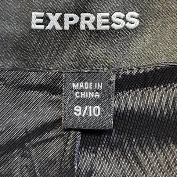 Y2K jackets Express coat women's black faux fur longline with pockets size 9/10 - Picture 6 of 8